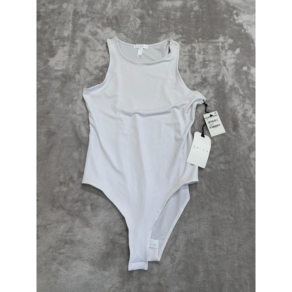Women's Leith White Bodysuit Thong Body Contour Size Medium Slimming NWT